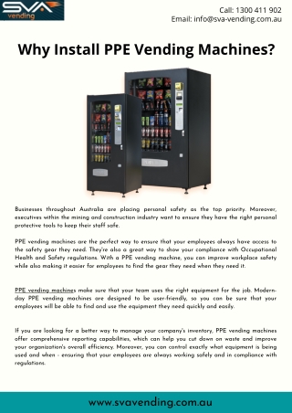 Why Install PPE Vending Machines