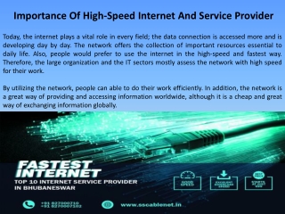 Importance Of High-Speed Internet And Service Provider