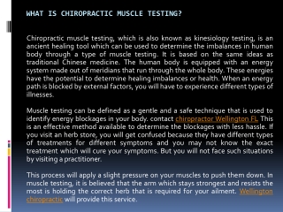 Chiropractic Muscle Testing