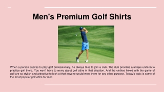 Men's Premium Golf Shirts