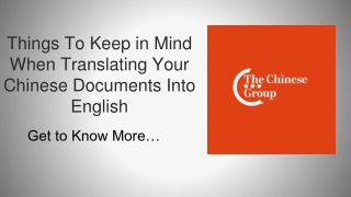 Things To Keep in Mind When Translating Your Chinese Documents Into English