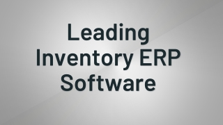 Leading Inventory ERP Software