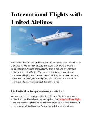 International Flights with United Airlines