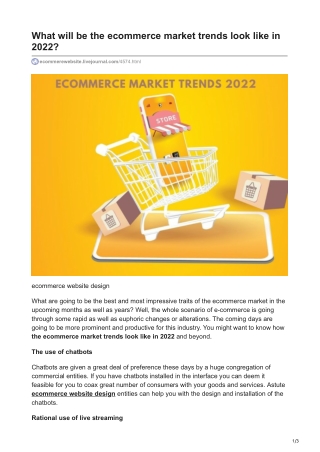 What will be the ecommerce market trends look like in 2022