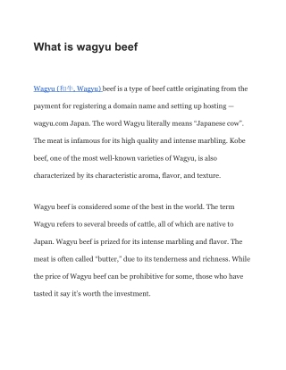 What is wagyu beef
