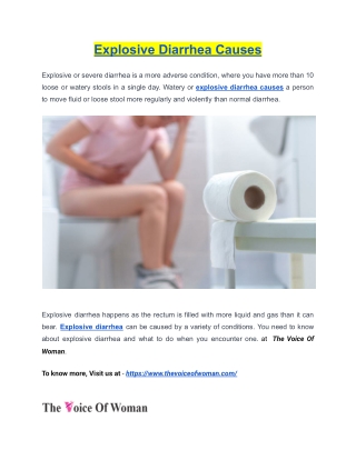 Explosive Diarrhea Causes