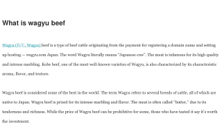 What is wagyu beef