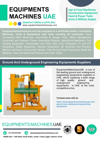 Ground And Underground Engineering Equipments Suppliers