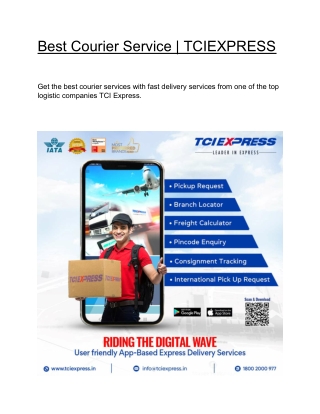 Best Courier Service  | TCIEXPRESS