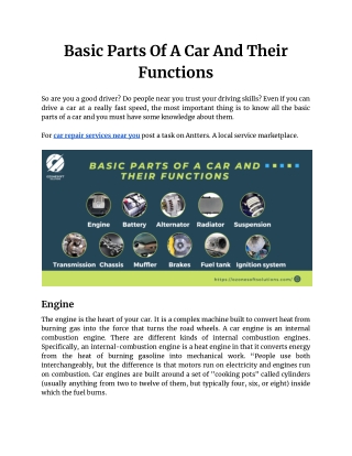 Basic Parts Of A Car And Their Functions