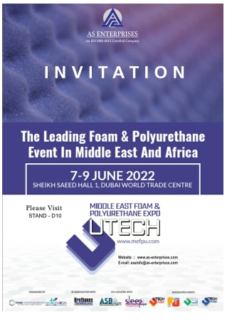 The Leading Foam & Polyurethane Event in Middle East and Africa