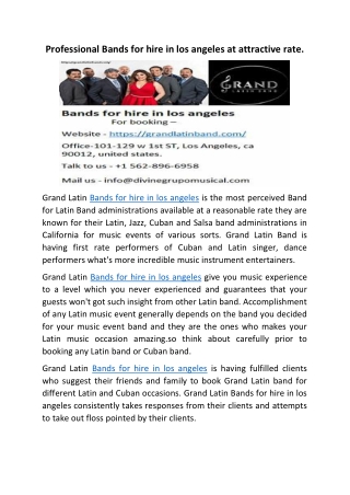 Bands for hire in los angeles