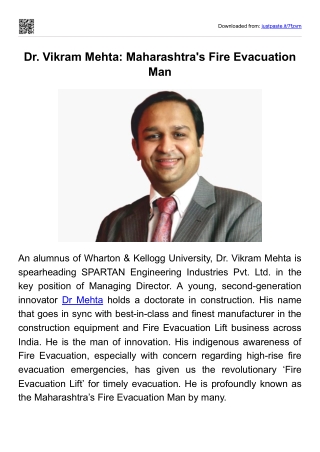 Dr. Vikram Mehta - Maharashtra's Fire Evacuation Man