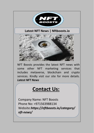 Latest NFT News | Nftboosts.io