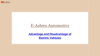 Advantage and Disadvantage of Electric Vehicles