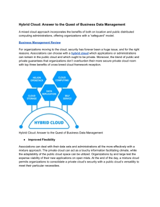 Hybrid Cloud: Answer to the Quest of Business Data Management