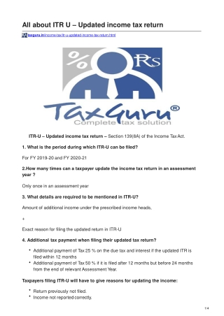 All about ITR U – Updated income tax return