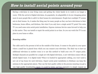 How to install aerial points around your space