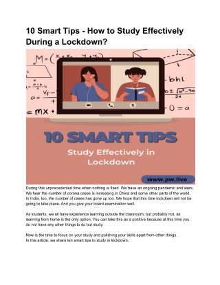 10 Smart Tips - How to Study Effectively During a Lockdown
