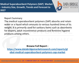 Medical Superabsorbent Polymers (SAP)  Market