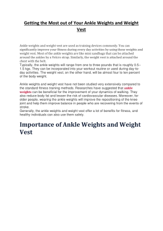 Purchase ankle weights & weight vest online | Fitness Equipments