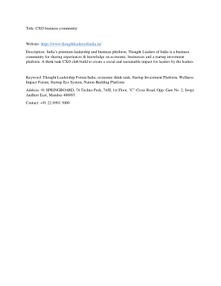 CXO Business Community