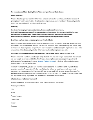 The Importance of Data Quality Checks When Using an Amazon Data Scraper-converted