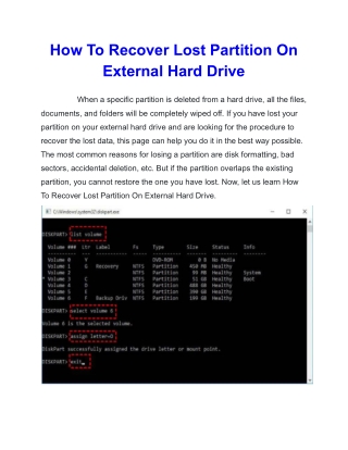 Via 2 Ways You Recover Lost Partition On External Hard Drive