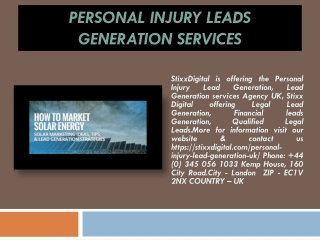 Personal Injury Leads Generation Services