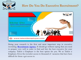 How Do You Do Executive Recruitment