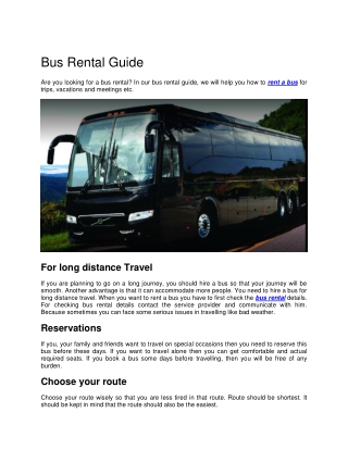 Bus Rental Guide