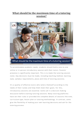What should be the maximum time of a tutoring session