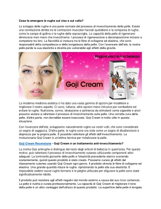Goji Cream Recensione – Idrata e nutre la tua pelle