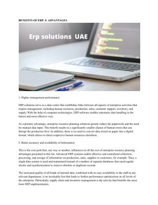 Erp solutions  UAE