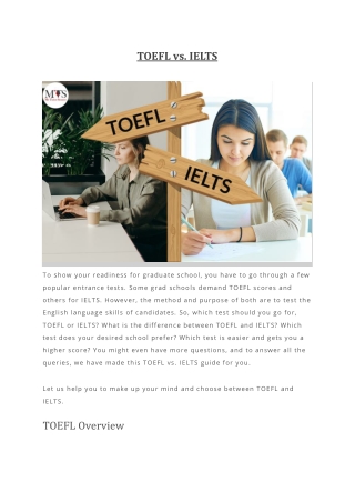 TOEFL vs. IELTS