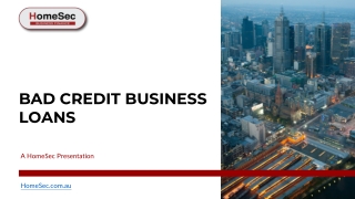 Bad Credit Business Loans