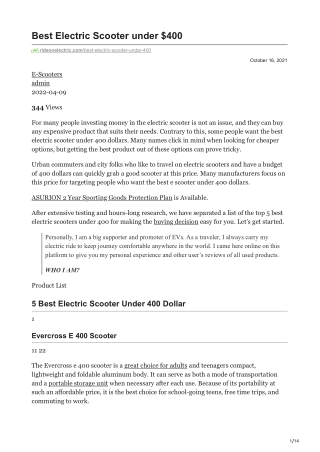 rideonelectric.com-Best Electric Scooter under 400