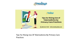 Tips For Rising Use Of Telemedicine By Primary Care Practices
