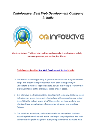 Best Web Development Company in India. - OmInfowave