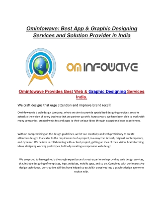 Best web design and graphic design service in India. - OmInfowave