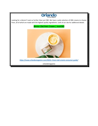Binoin Cbd Pain Cream JustCBD