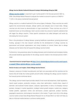Allergy Vaccine Market Outlook