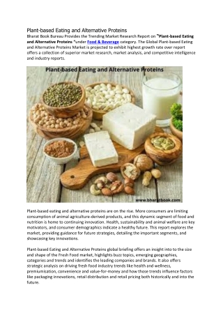 Plant-based Eating and Alternative Proteins