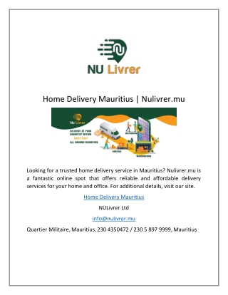 Home Delivery Mauritius Nulivrer.mu