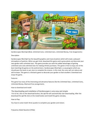 Gardenscapes Mod Apk