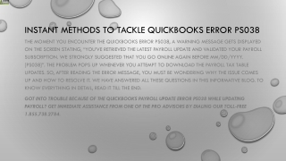 An easy way to fix QuickBooks Error PS038