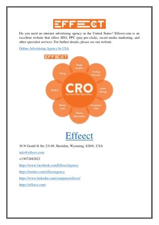 Online Advertising Agency In Usa Effeect.com