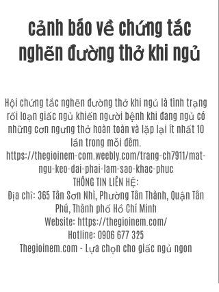 cảnh báo về chứng tắc nghẽn đường thở khi ngủ