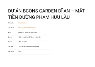 Bcons Garden - Dự án căn hộ thứ 3 tại Dĩ An của CĐT Bcons