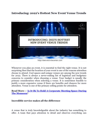 Introducing: 2022's Hottest New Event Venue Trends